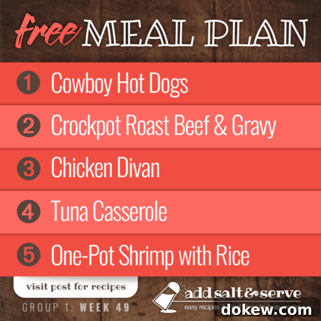 Group 1's Week 49 Meal Plan 1 featured 26435