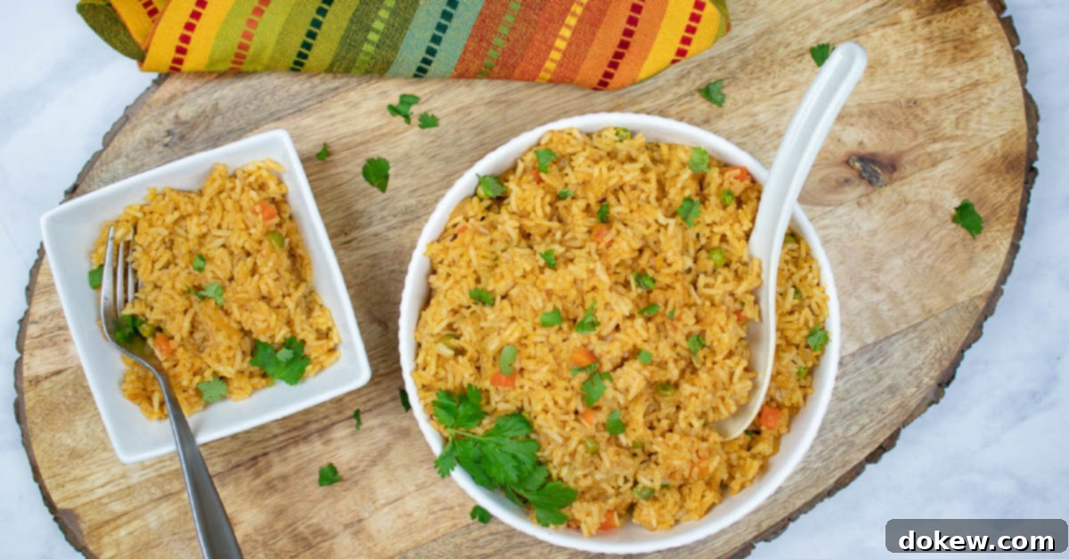 Fiesta Rice with Fresh Vegetables 9 Two bowls of Restaurant Style Mexican Rice