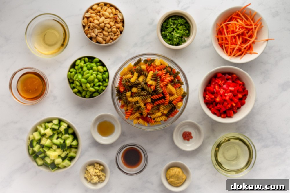 Thai Sesame Noodle Bowl 3 Ingredients for Thai Pasta Salad with Ginger Sesame Dressing