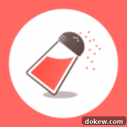Adobo Spice Blend 2 Coral, white, and brown illustration of a tilted salt shaker sprinkling salt, representing the Adobo seasoning mix