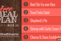 Week 25 Meal Plan: Group 2