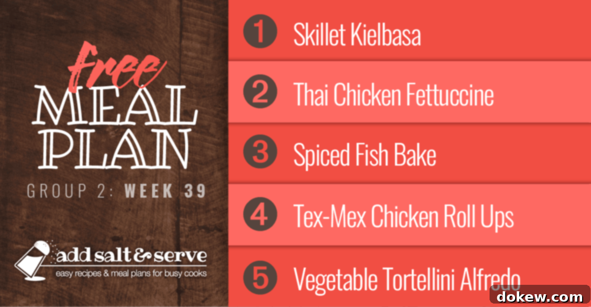 Week 39 Meal Plan for Group 2 2 List of recipes in meal plan for week 39 (Group 2).