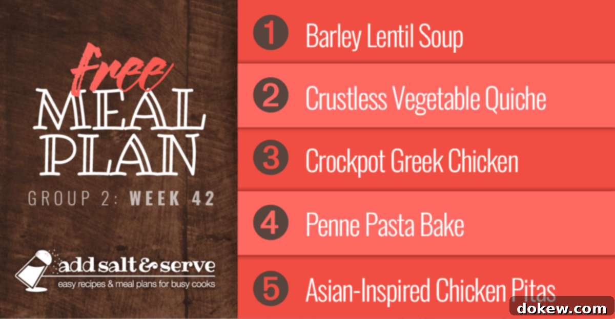 Nourishing Group 2 Week 42 Menu 2 List of recipes in Meal Plan 42 (Group 2).