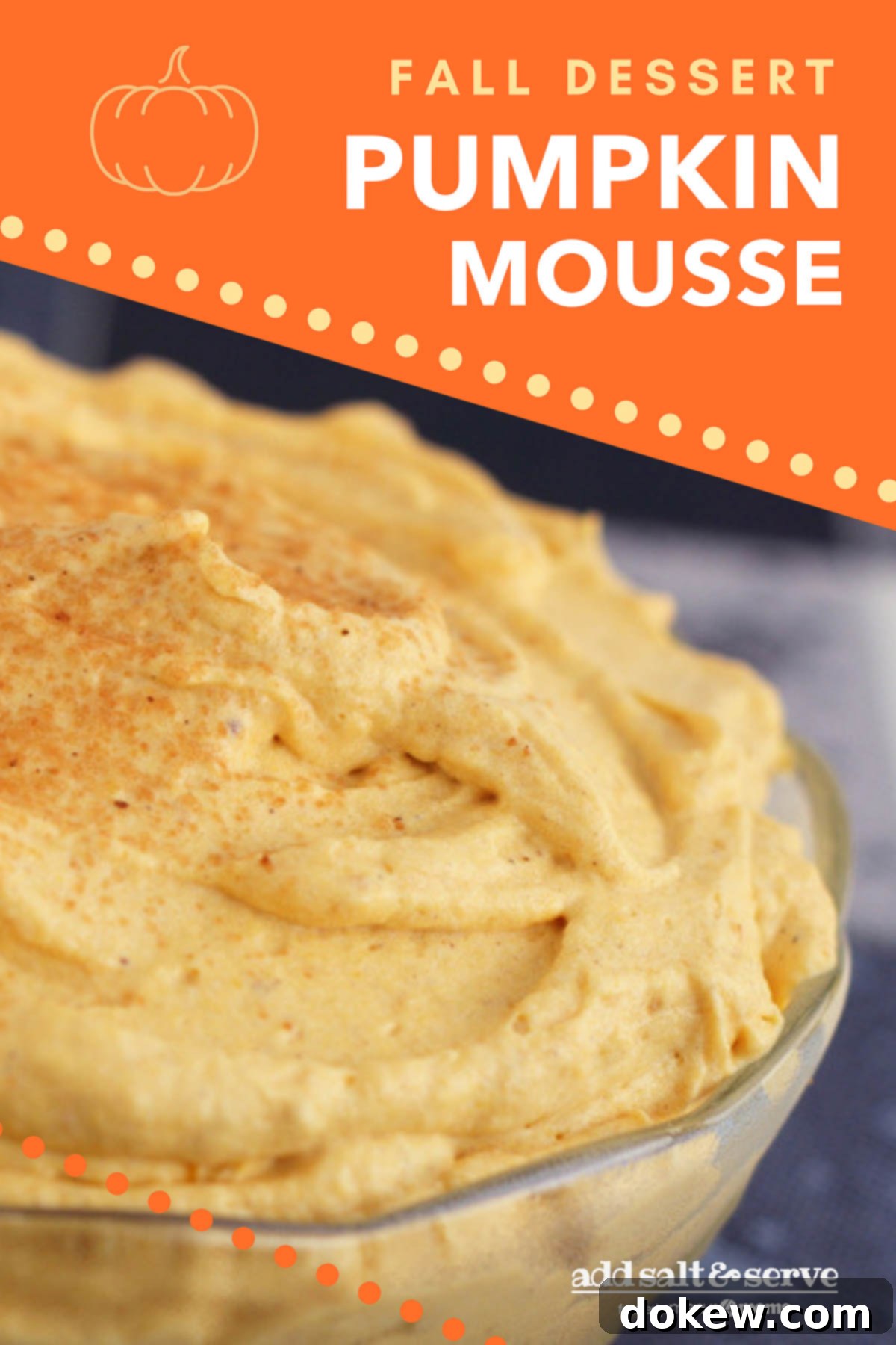 Silken Pumpkin Indulgence 4 Pumpkin Mousse garnished with cinnamon, presented beautifully in a glass.