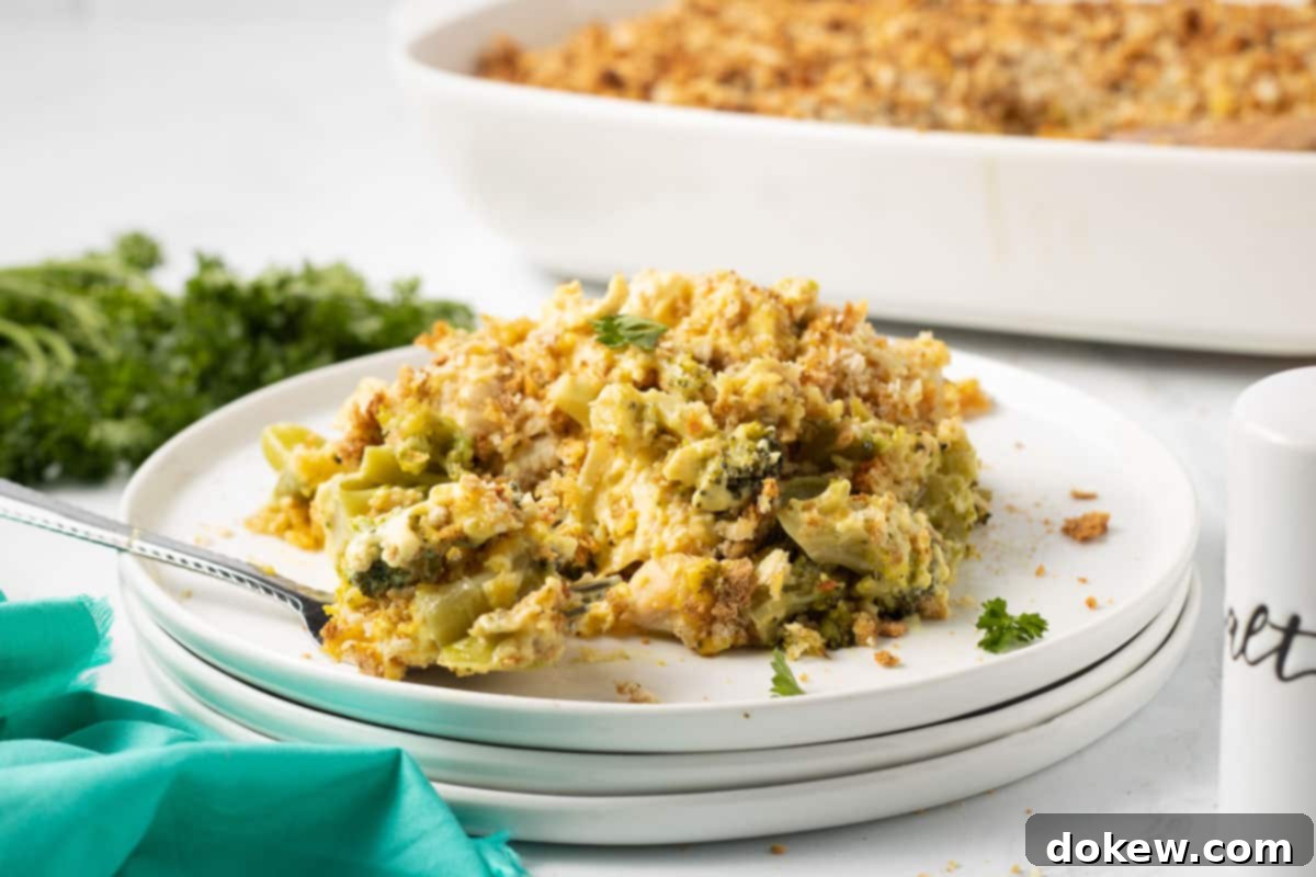 Chicken Divan, a classic comfort food casserole.