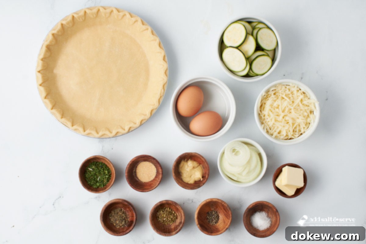 Golden Cheesy Zucchini Quiche 3 Ingredients for Zucchini Quiche.