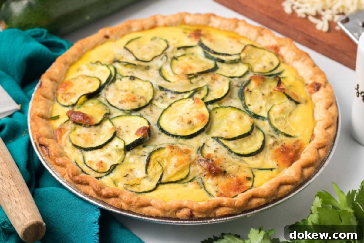 Golden Cheesy Zucchini Quiche 7 Baked zucchini quiche.