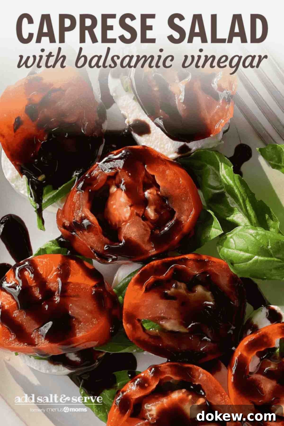 Balsamic Glazed Caprese Salad 3 Caprese Salad with Balsamic Vinegar - A vibrant, fresh, and easy-to-make Italian salad with ripe tomatoes, fresh mozzarella, basil, and a drizzle of balsamic glaze. Perfect for summer.